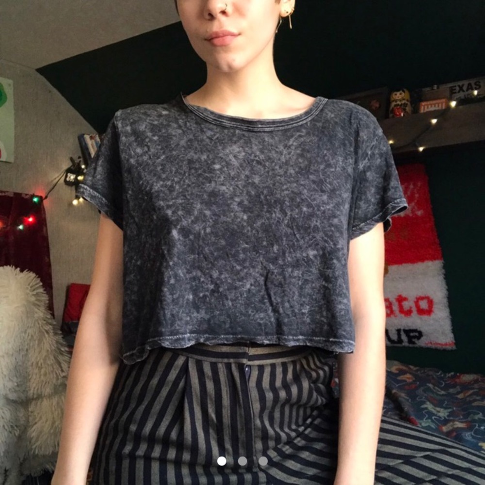 Acid wash Crop Top